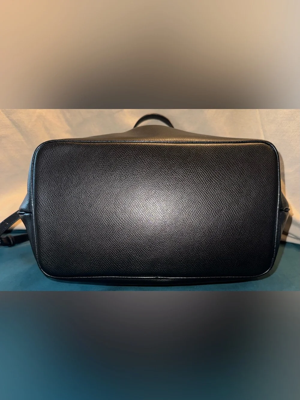 Coach F34680 Pleat Tote in Black Crossgrain Leather